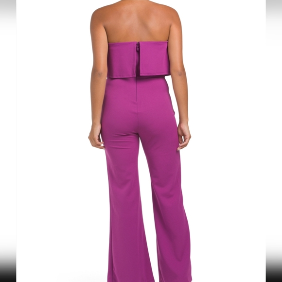 NWT Bebe Purple Strapless Overlay Jumpsuit - Picture 3 of 6